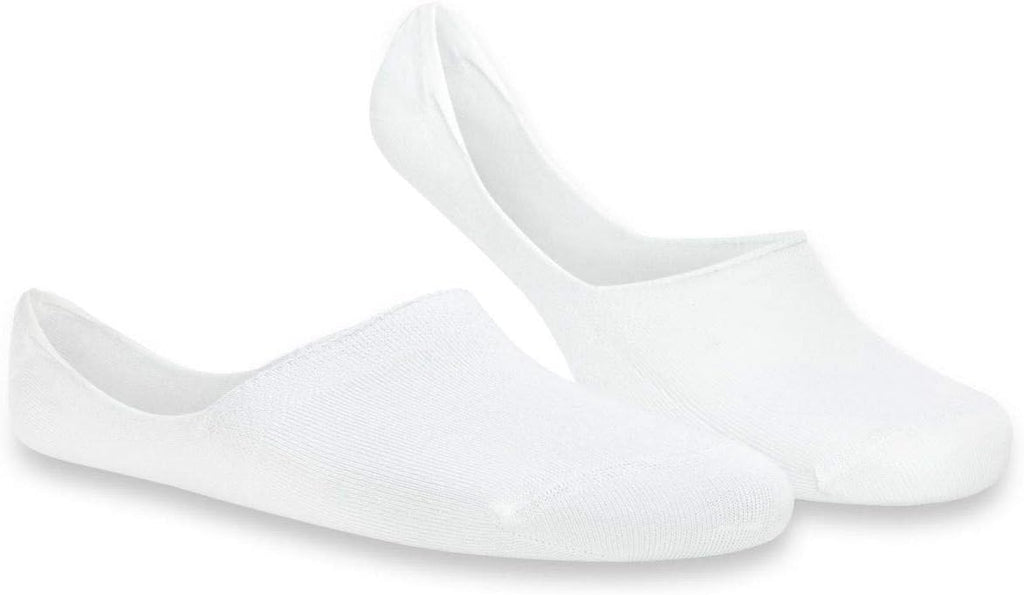 Bamboo Unisex Hidden, No Show Socks White