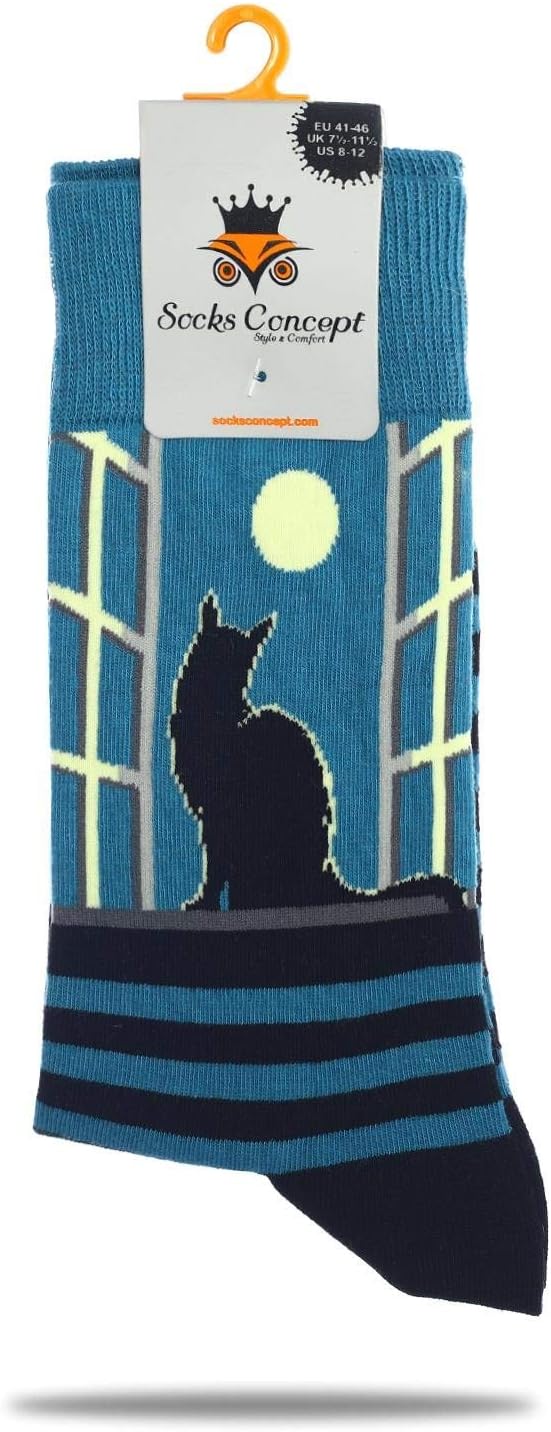 Full Moon Fun and Cool Socks Blue
