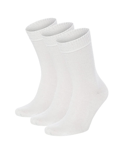 Salt & Vinegar Mens & Womens Bamboo Diabetic Crew & Ankle Socks, 3 Pack, Loose Fit, Wide, Stretchy, Seamless Toe, UK Size 4-7 & 7-11
