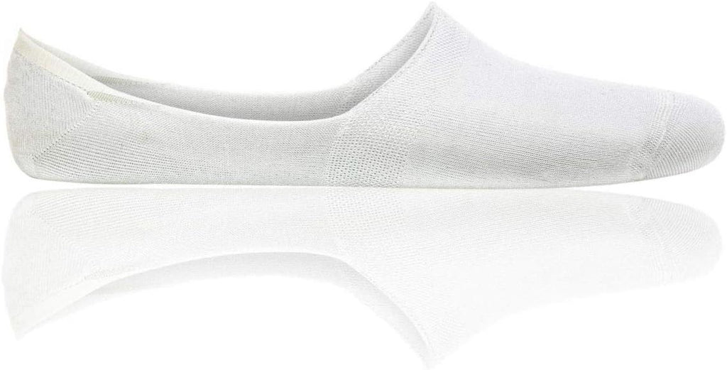 Bamboo Unisex Hidden, No Show Socks White