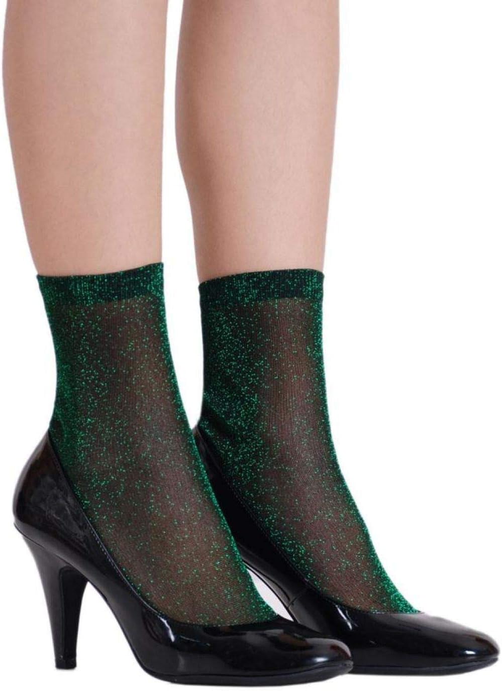 Glitter Ankle Socks Green