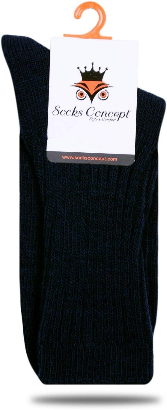 Wool Winter Crew Socks Black