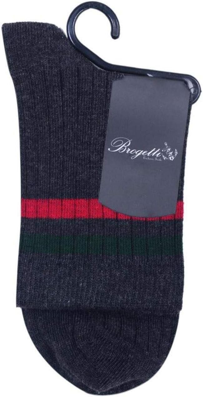Tennis Socks Girls Red Green Striped Cuff Grey Sock