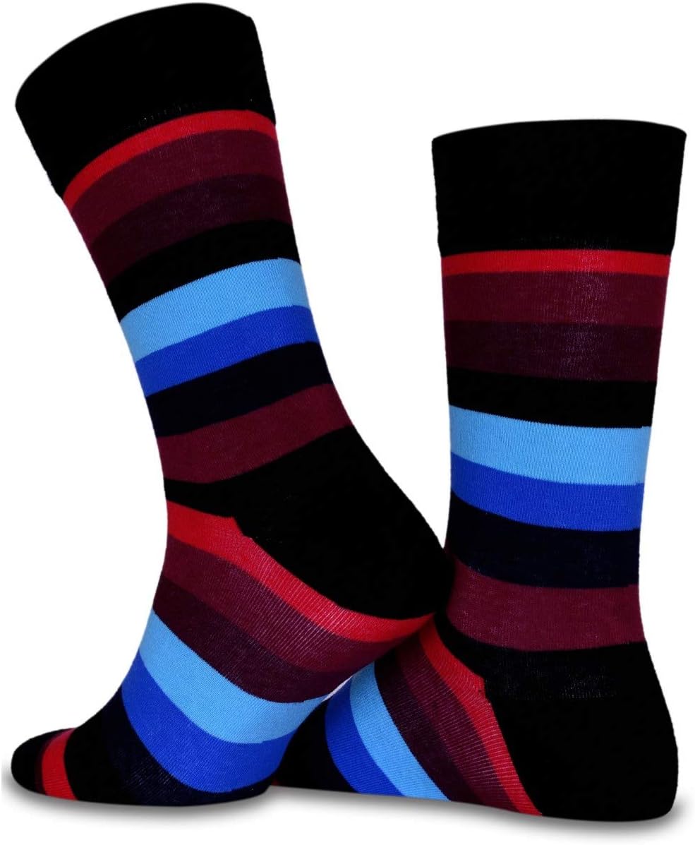 Funky Socks Set of 4 in Gift Box Striped Novelty Socks Size7 11