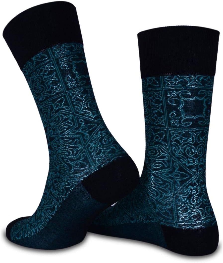 Patterned Crew Bamboo Socks Green
