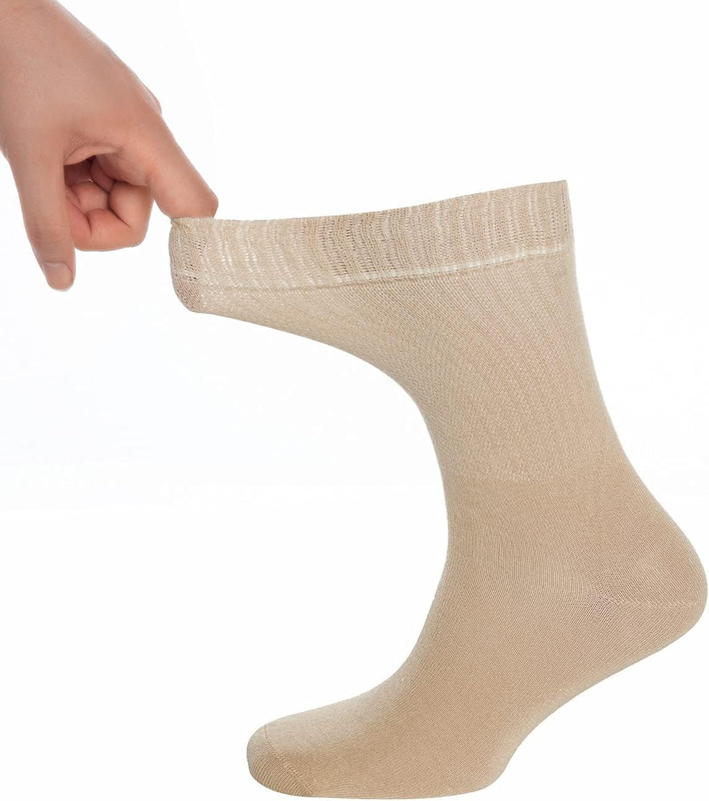 Bamboo Crew Socks Set of 3 | Soft Colours | Size 4-7 & 7-11