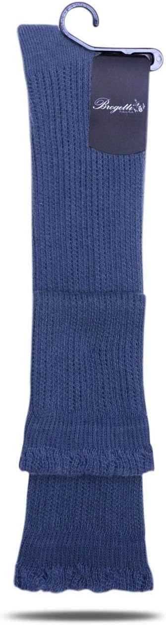 Girls Crochet Knit Over Knee High Socks Dark Blue