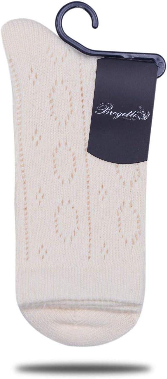 Crochet Knit Crew Dress Socks Nude