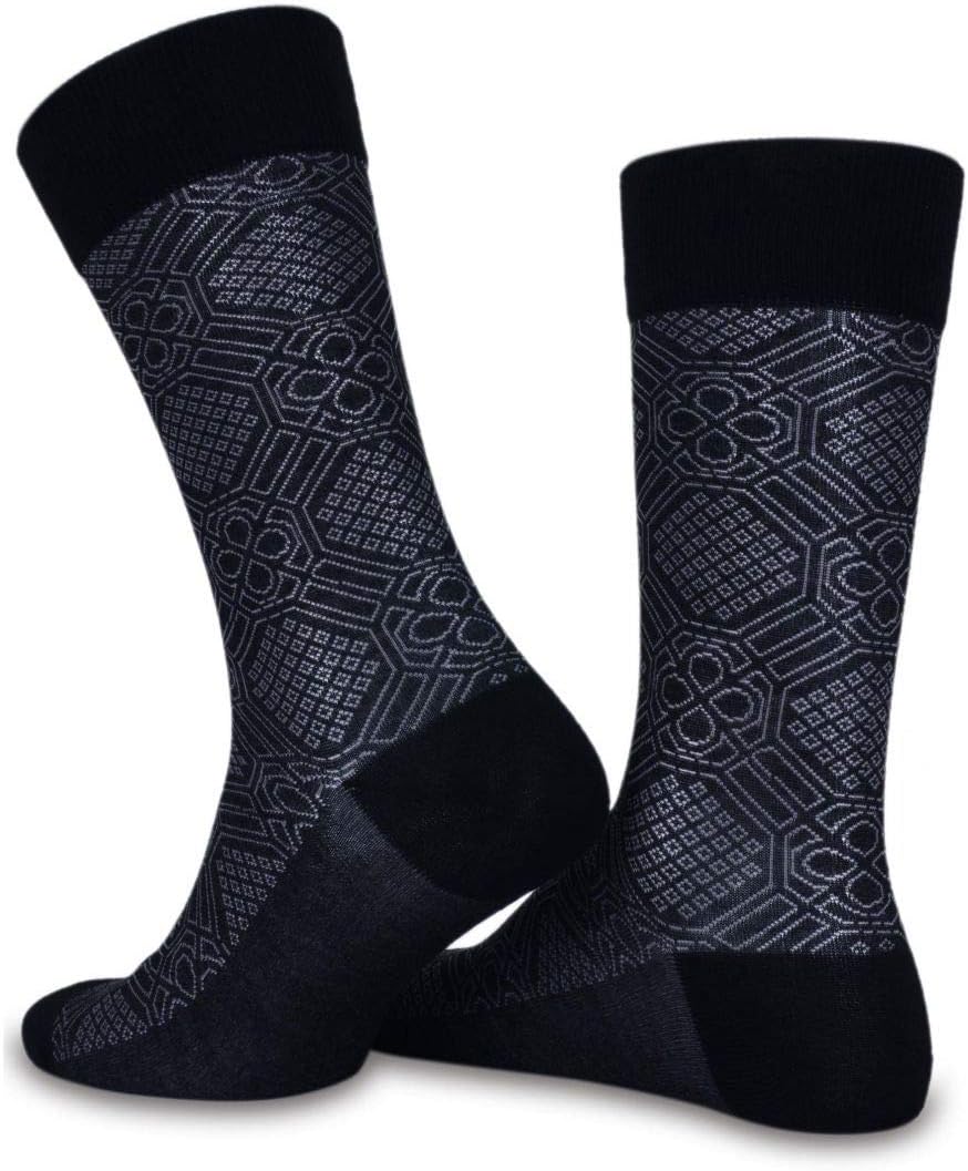 Patterned Crew Bamboo Socks Brown