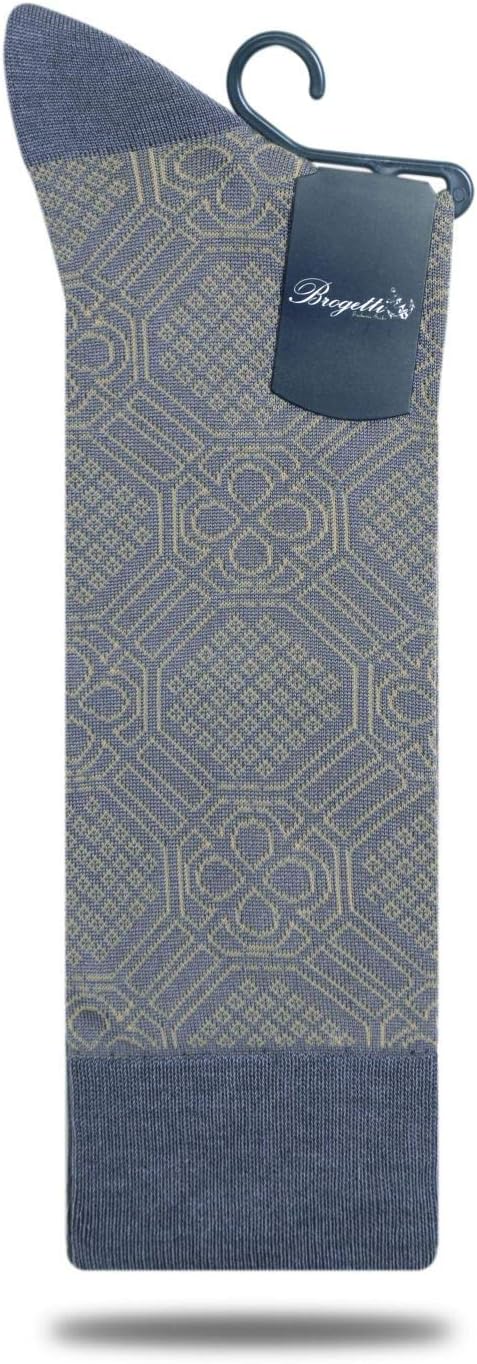 Patterned Crew Bamboo Socks Light Grey