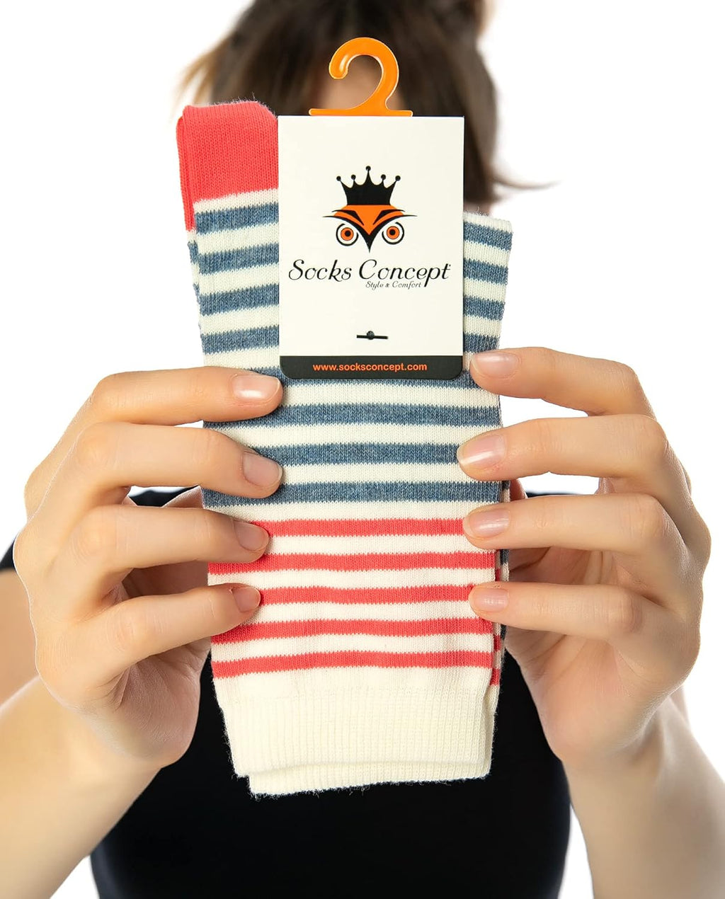 Pink and Blue Striped Funky Socks