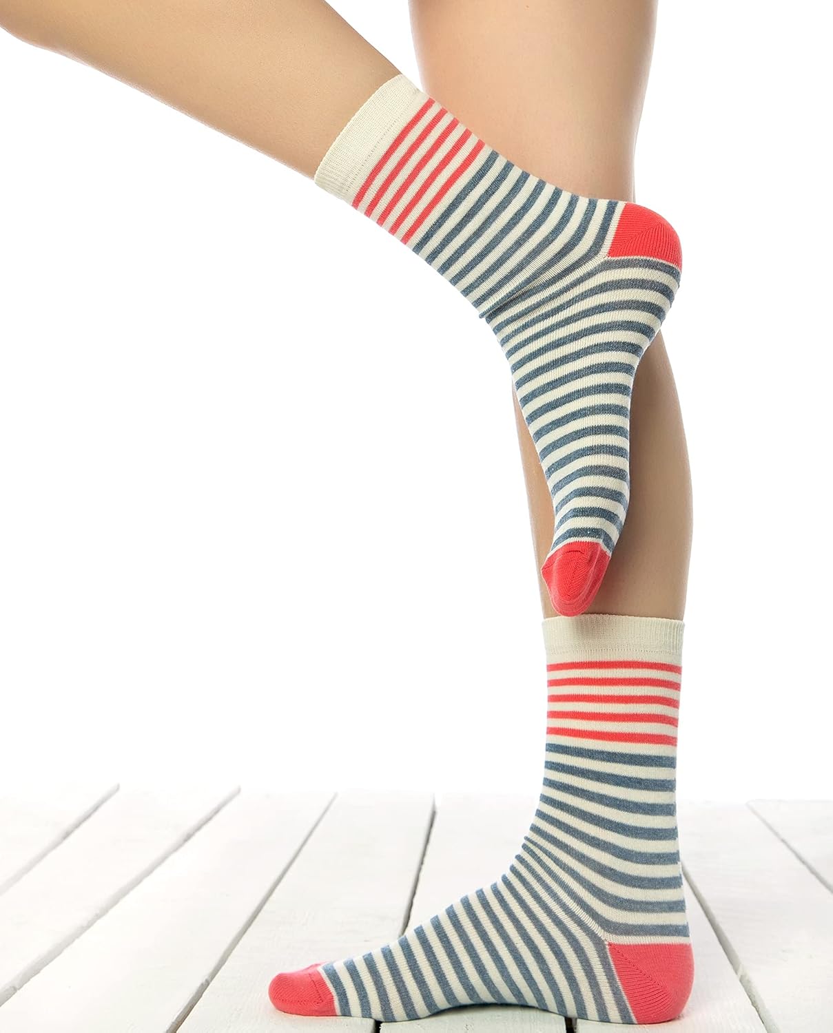 Pink and Blue Striped Funky Socks