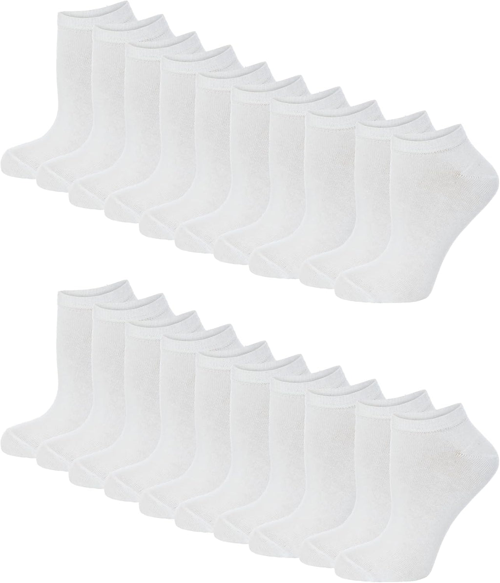 Basic Ankle Socks 10 Pack White Trainer Socks