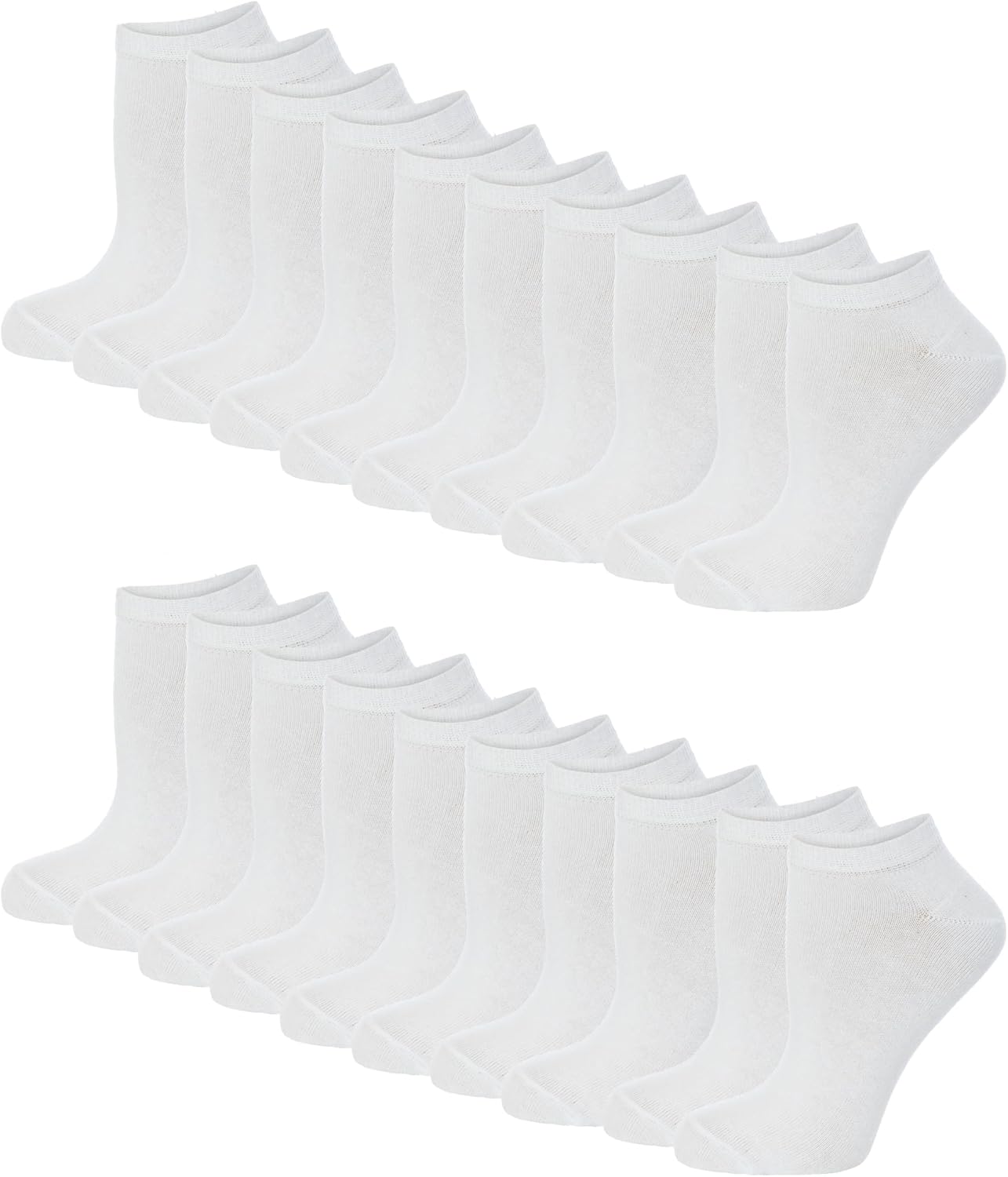 Basic Ankle Socks 10 Pack White Trainer Socks