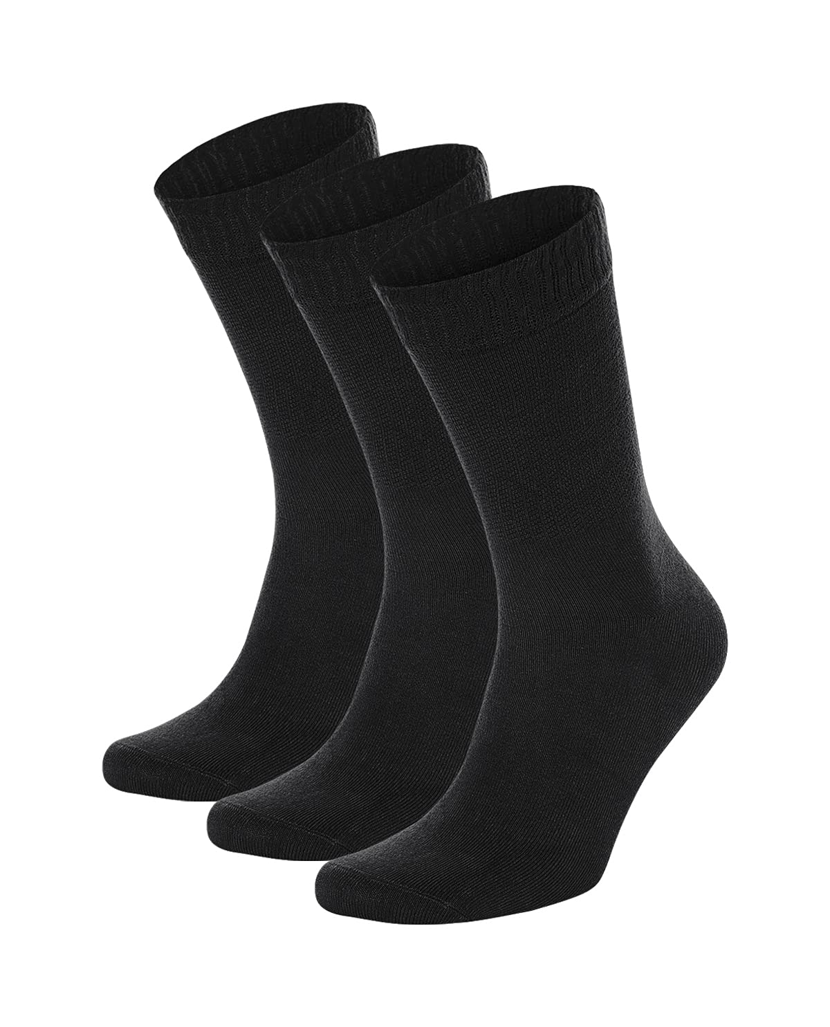 Salt & Vinegar Mens & Womens Bamboo Diabetic Crew & Ankle Socks, 3 Pack, Loose Fit, Wide, Stretchy, Seamless Toe, UK Size 4-7 & 7-11
