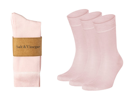 Salt & Vinegar Mens & Womens Bamboo Socks, 3 Pack Dress Socks, Soft Comfy Natural, Seamless Toe, UK Size 4-7 & 7-11