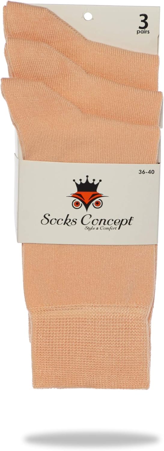 Bamboo Set of 3 Dress Socks, Seamless Toe Cappuccino