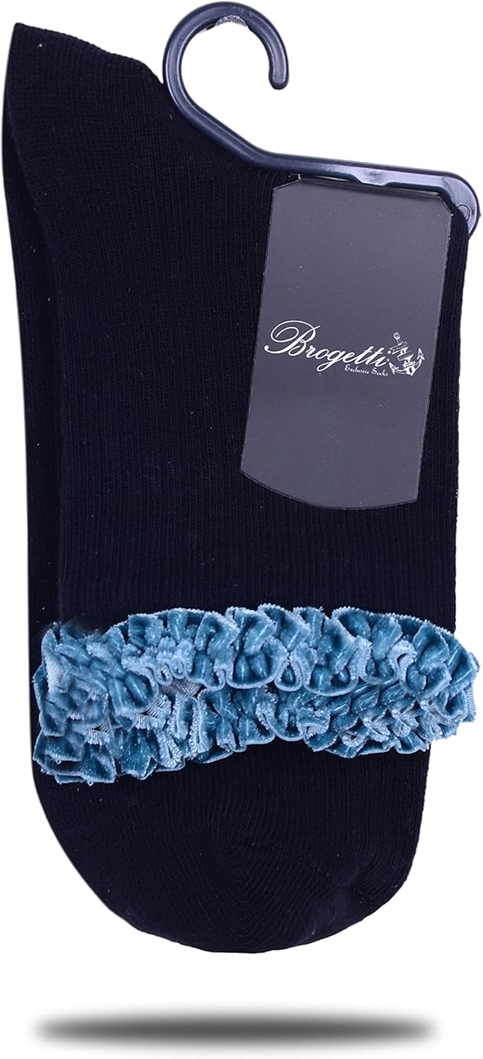 Turquoise Ruffle Crew Dress Socks