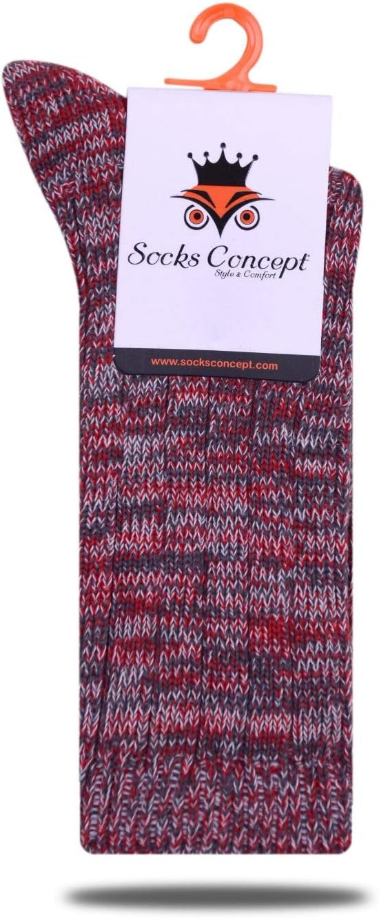 Thick Winter Crew Socks Burgundy