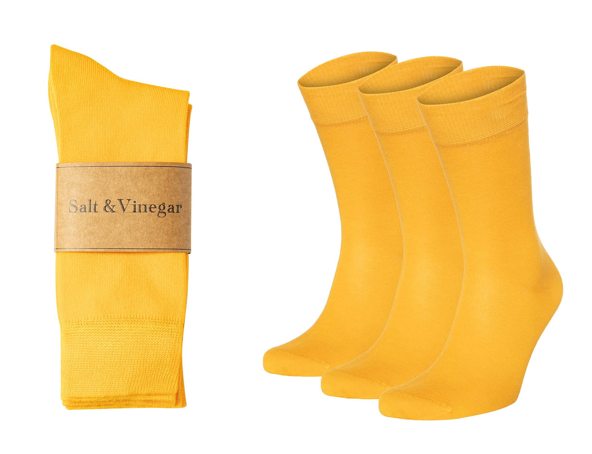 Salt & Vinegar Mens & Womens Bamboo Socks, 3 Pack Dress Socks, Soft Comfy Natural, Seamless Toe, UK Size 4-7 & 7-11