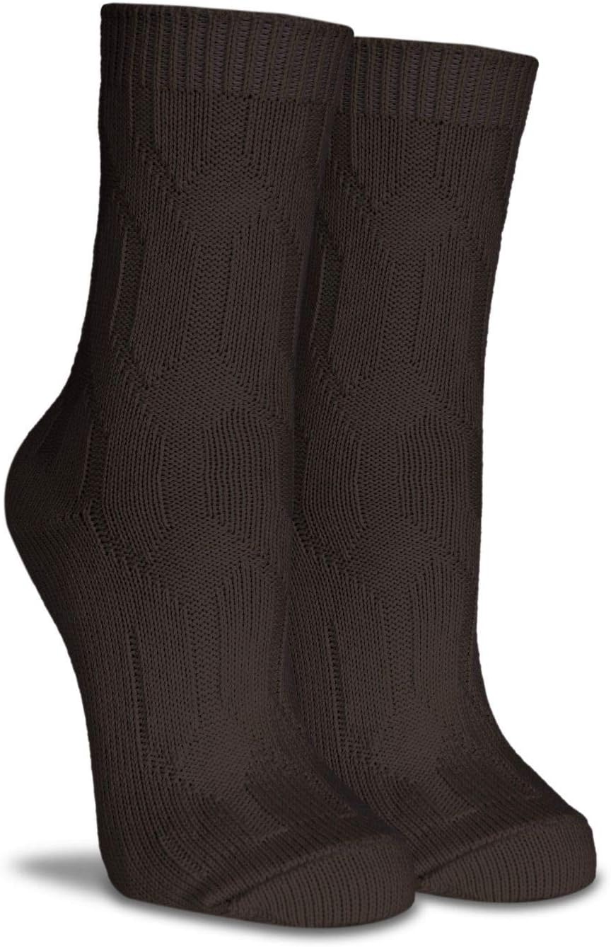 Thick Winter Crew Socks Plain Brown