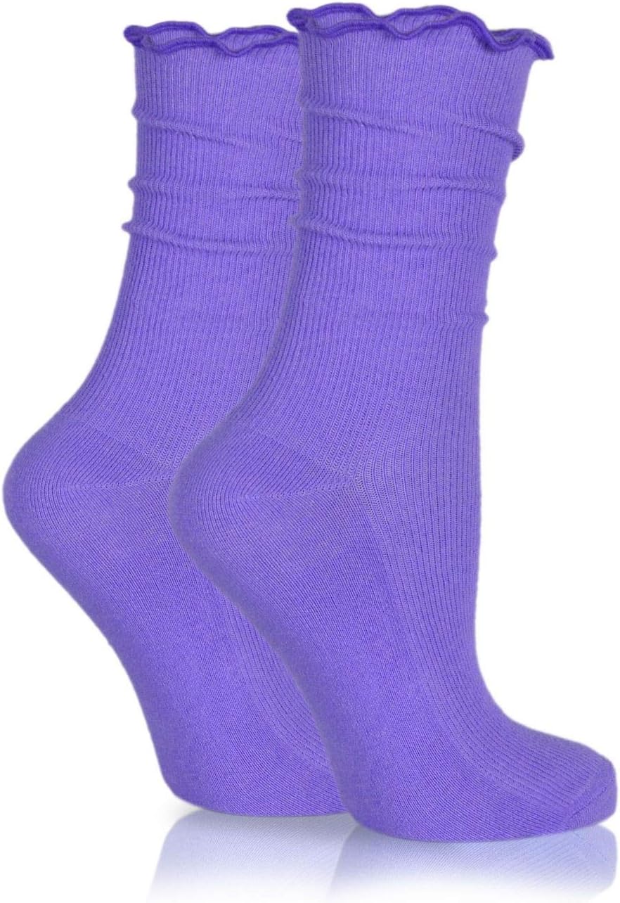 Ruffle Ankle Socks Dress Socks Lavender