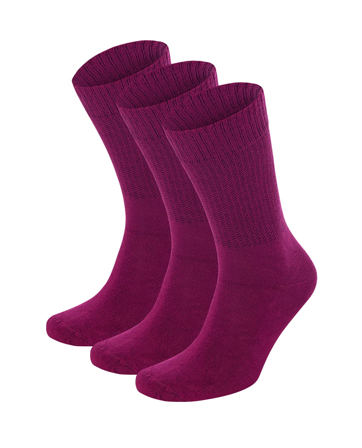 Salt & Vinegar Mens & Womens Bamboo Diabetic Crew & Ankle Socks, 3 Pack, Loose Fit, Wide, Stretchy, Seamless Toe, UK Size 4-7 & 7-11