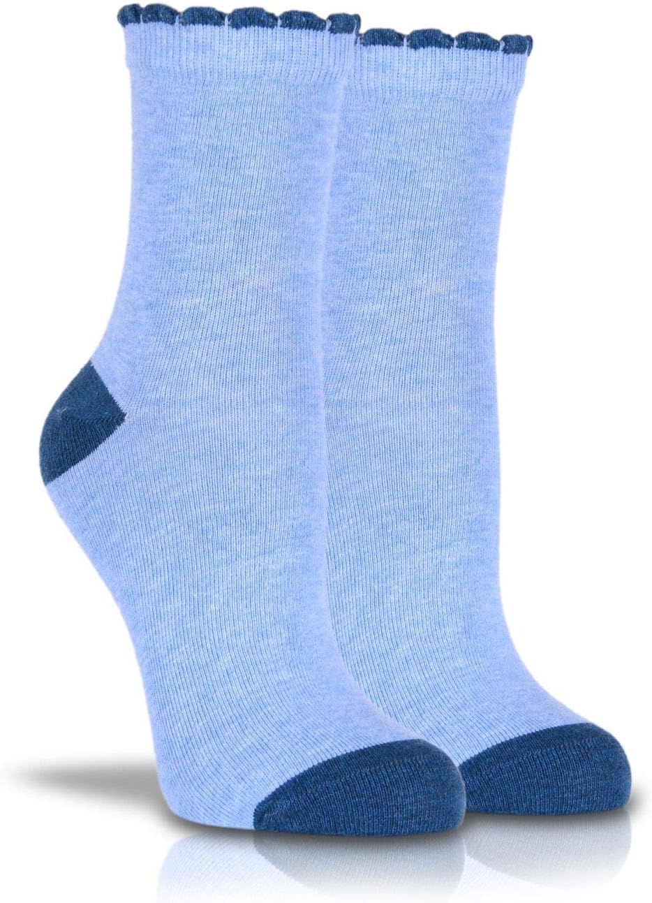 Ruffle Ankle Socks Dress Socks Soft Blue