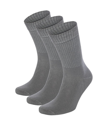 Salt & Vinegar Mens & Womens Bamboo Diabetic Crew & Ankle Socks, 3 Pack, Loose Fit, Wide, Stretchy, Seamless Toe, UK Size 4-7 & 7-11