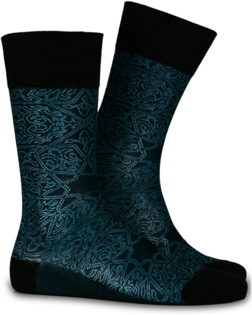 Patterned Crew Bamboo Socks Green