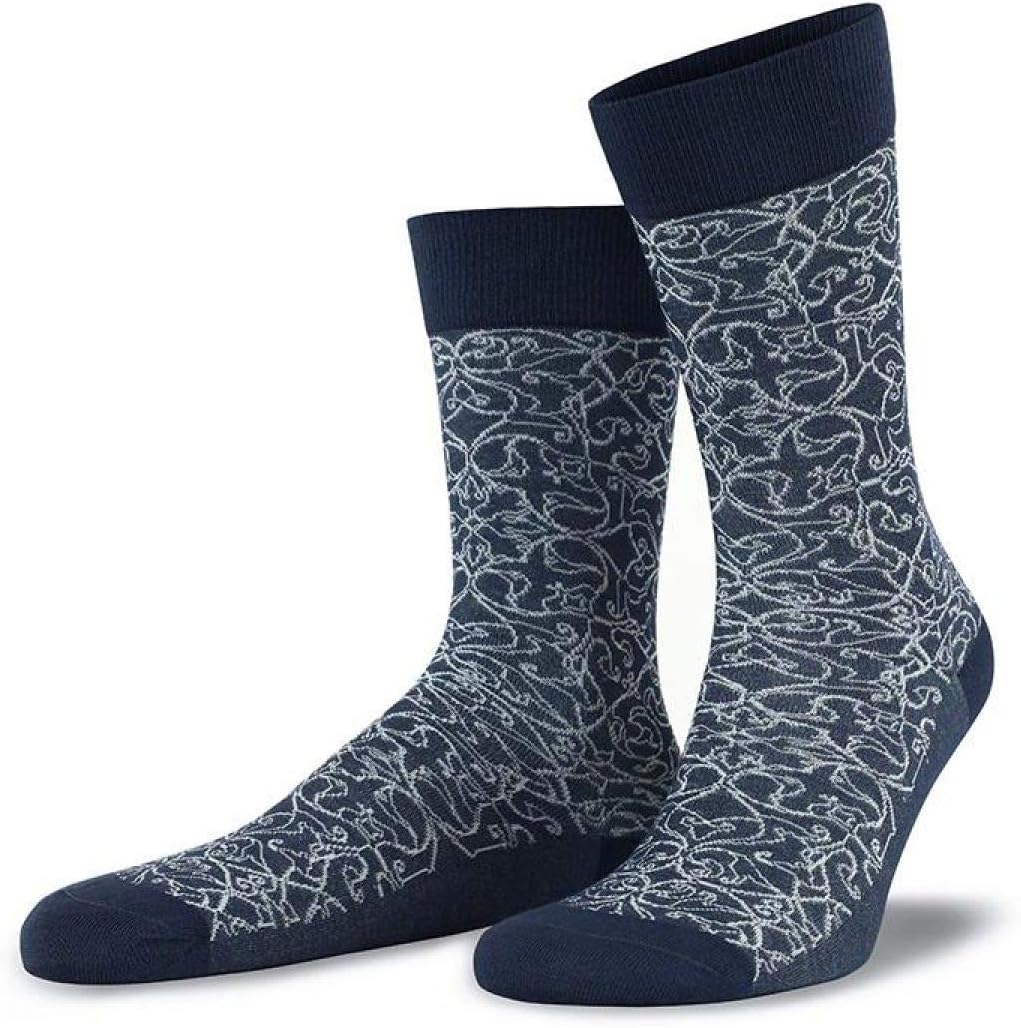 Patterned Crew Bamboo Socks Grey