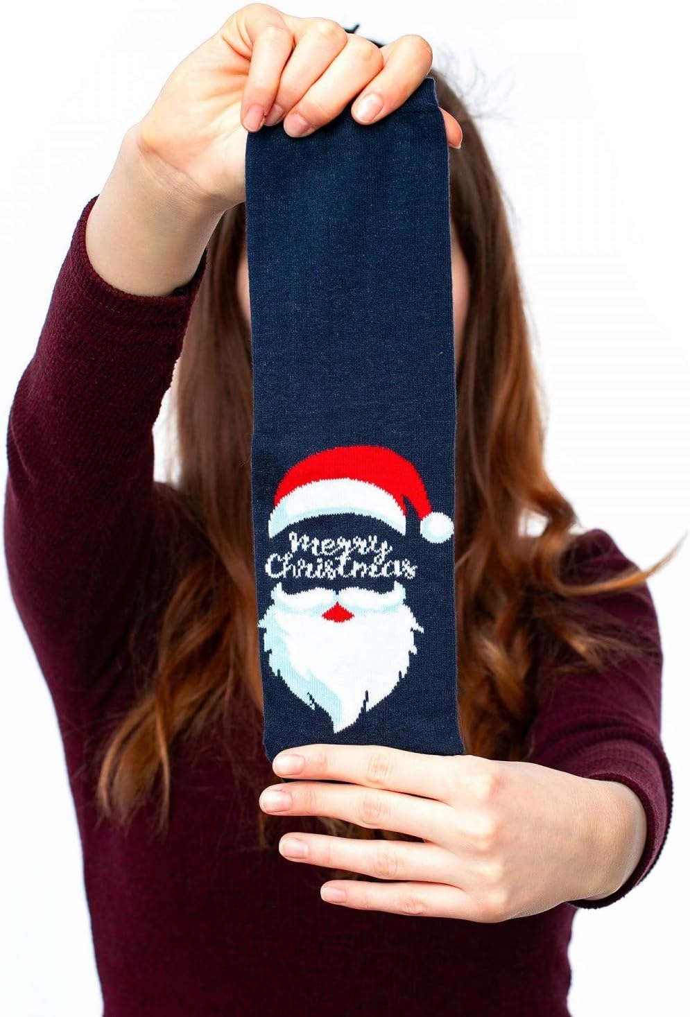 Santa Christmas Unisex Socks Navy