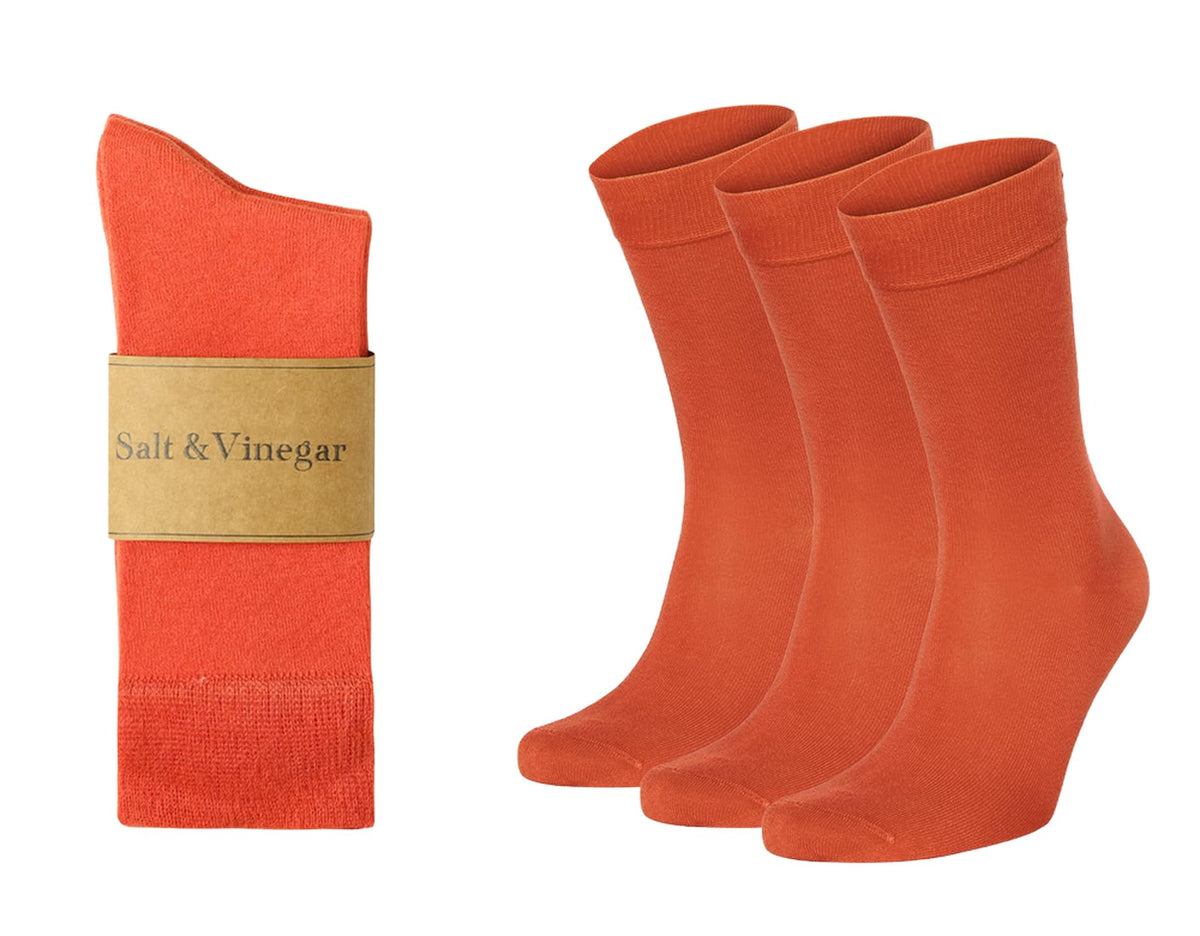 Salt & Vinegar Mens & Womens Bamboo Socks, 3 Pack Dress Socks, Soft Comfy Natural, Seamless Toe, UK Size 4-7 & 7-11