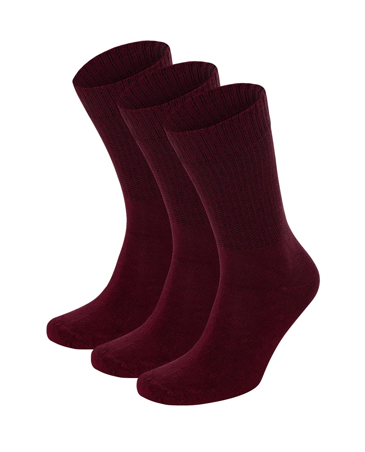 Salt & Vinegar Mens & Womens Bamboo Diabetic Crew & Ankle Socks, 3 Pack, Loose Fit, Wide, Stretchy, Seamless Toe, UK Size 4-7 & 7-11