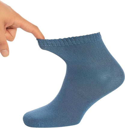 Salt & Vinegar Mens & Womens Bamboo Diabetic Crew & Ankle Socks, 3 Pack, Loose Fit, Wide, Stretchy, Seamless Toe, UK Size 4-7 & 7-11