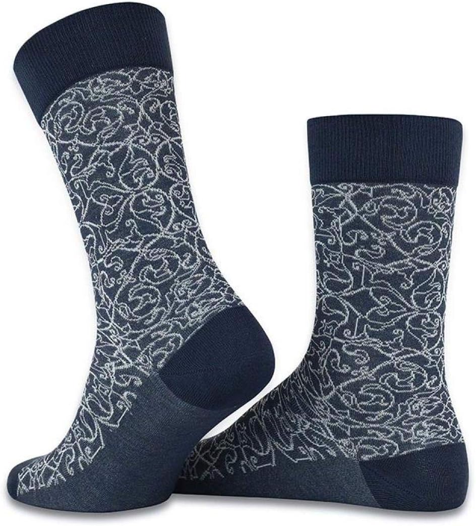 Patterned Crew Bamboo Socks Grey