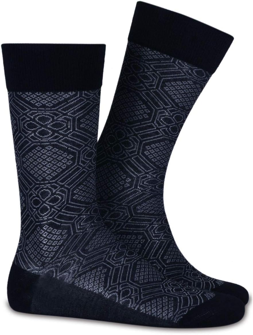 Patterned Crew Bamboo Socks Brown