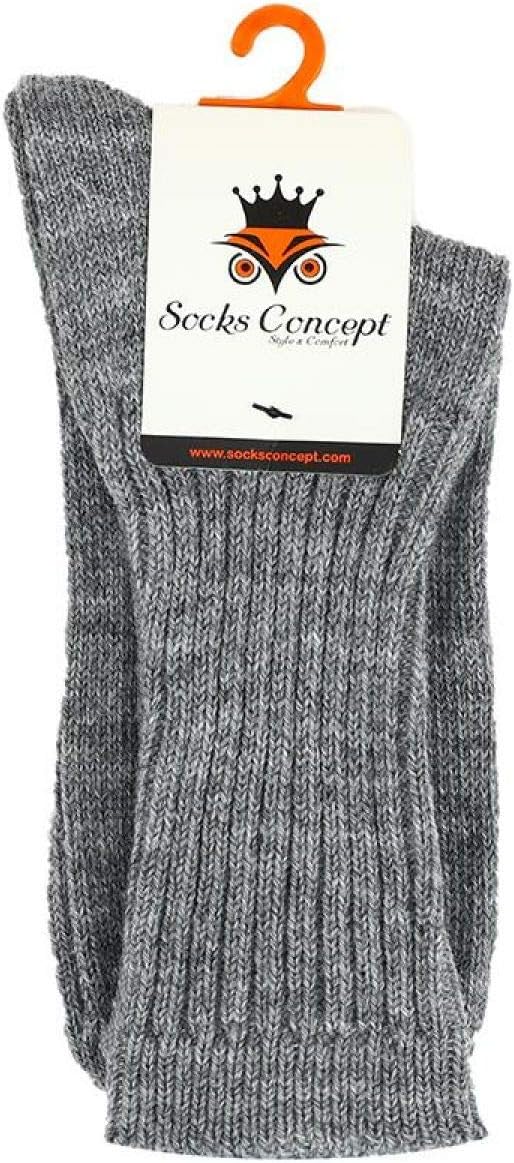Wool Winter Crew Socks Grey