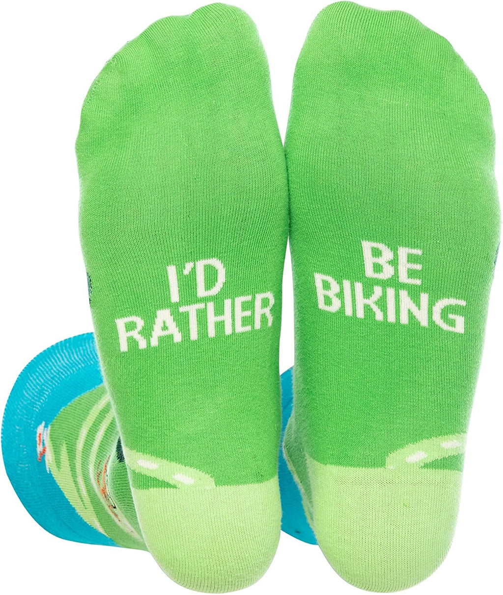 I'd Rather Be Biking Hobby Funny Novelty Socks