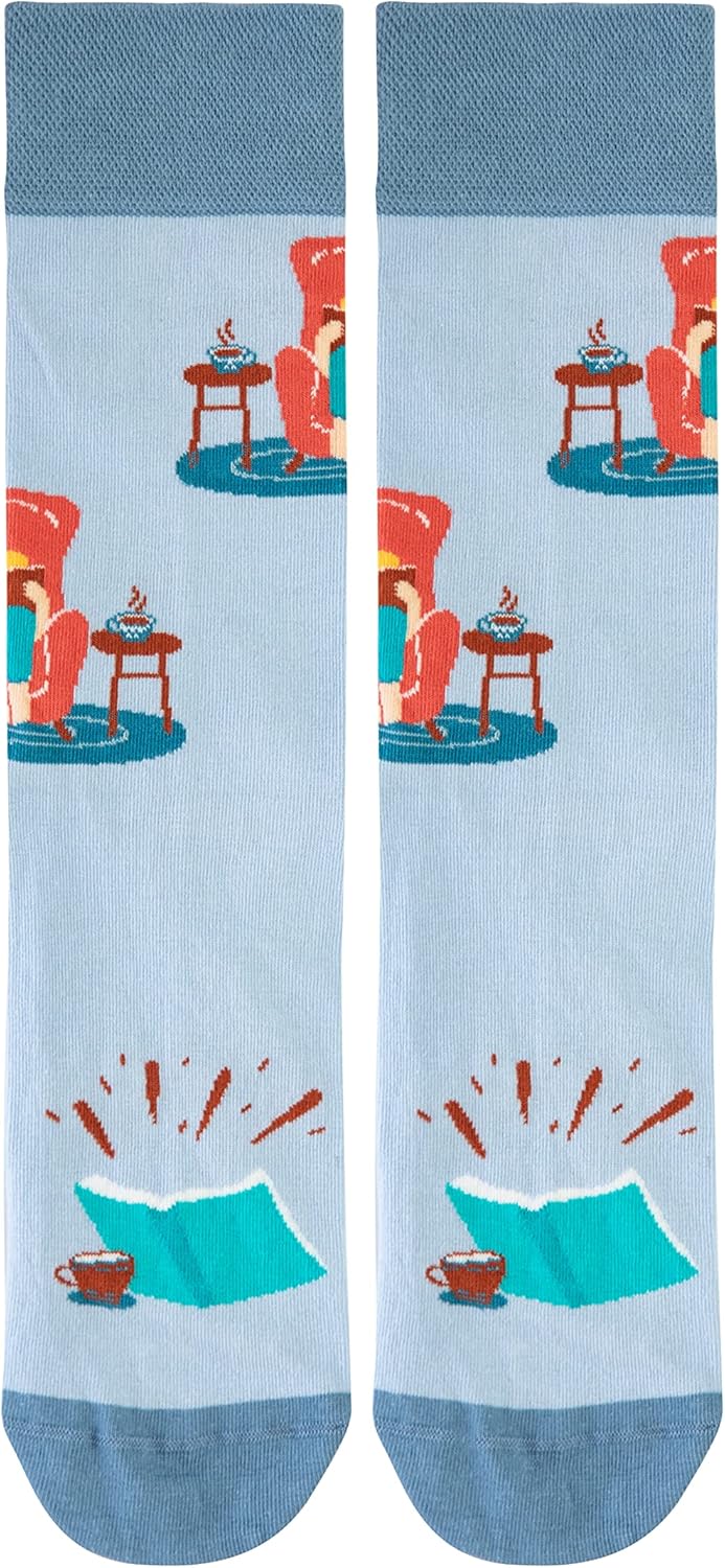 I'd Rather Be Book Lover Funny Novelty Socks
