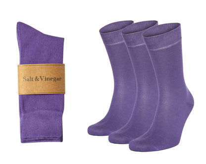 Salt & Vinegar Mens & Womens Bamboo Socks, 3 Pack Dress Socks, Soft Comfy Natural, Seamless Toe, UK Size 4-7 & 7-11