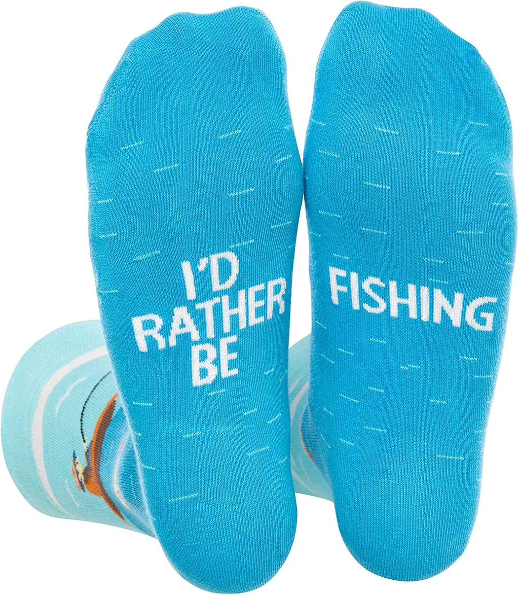 I'd Rather Be Fishing Hobby Funny Novelty Socks