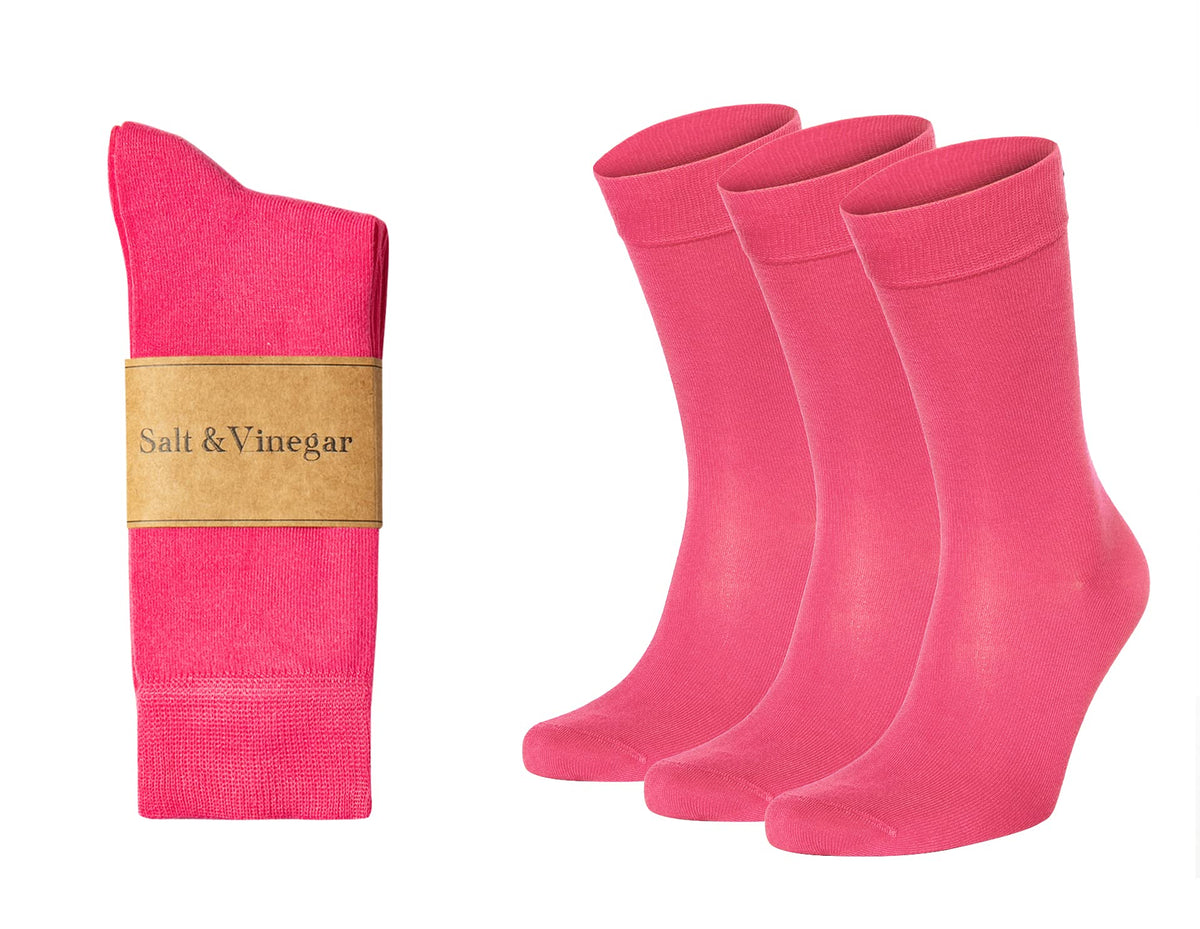 Salt & Vinegar Mens & Womens Bamboo Socks, 3 Pack Dress Socks, Soft Comfy Natural, Seamless Toe, UK Size 4-7 & 7-11