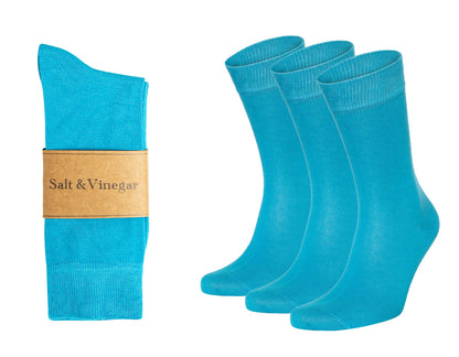 Salt & Vinegar Mens & Womens Bamboo Socks, 3 Pack Dress Socks, Soft Comfy Natural, Seamless Toe, UK Size 4-7 & 7-11