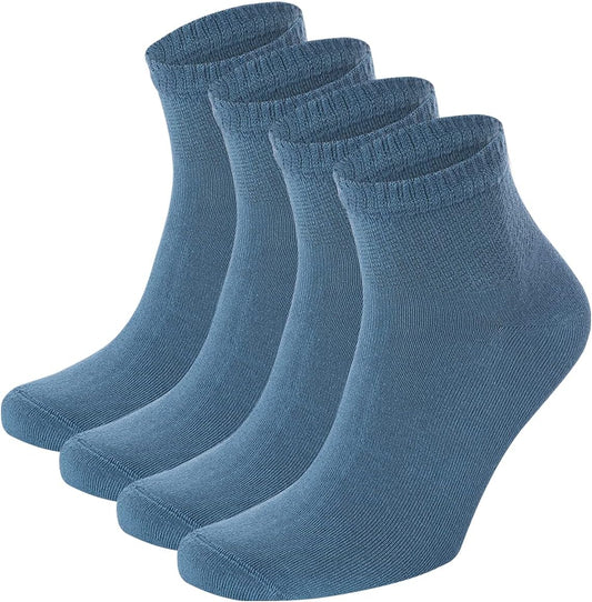 Salt & Vinegar Mens & Womens Bamboo Diabetic Crew & Ankle Socks, 3 Pack, Loose Fit, Wide, Stretchy, Seamless Toe, UK Size 4-7 & 7-11