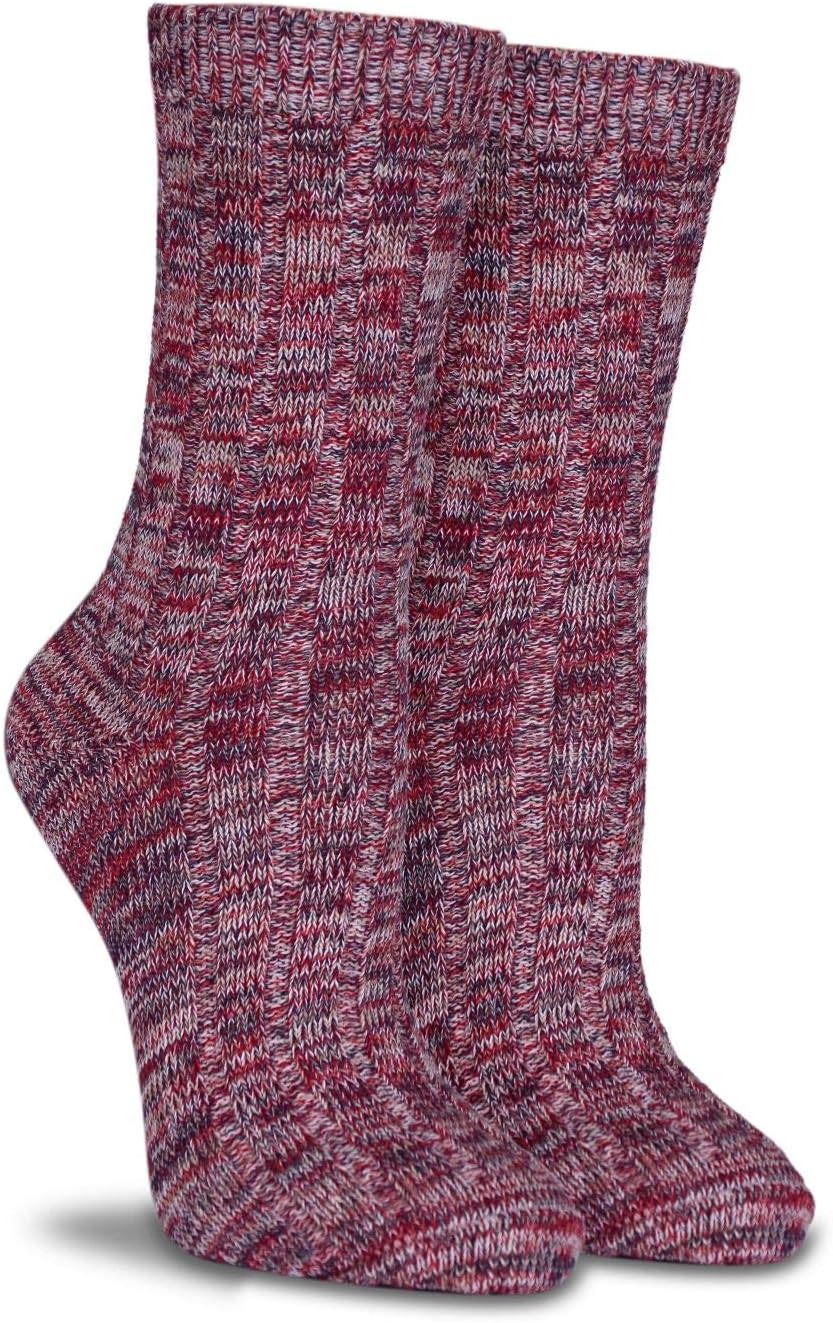 Thick Winter Crew Socks Burgundy