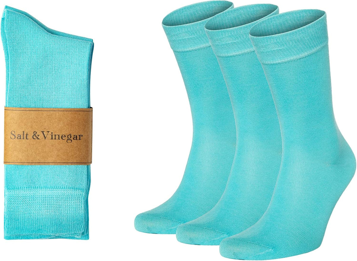 Salt & Vinegar Mens & Womens Bamboo Socks, 3 Pack Dress Socks, Soft Comfy Natural, Seamless Toe, UK Size 4-7 & 7-11