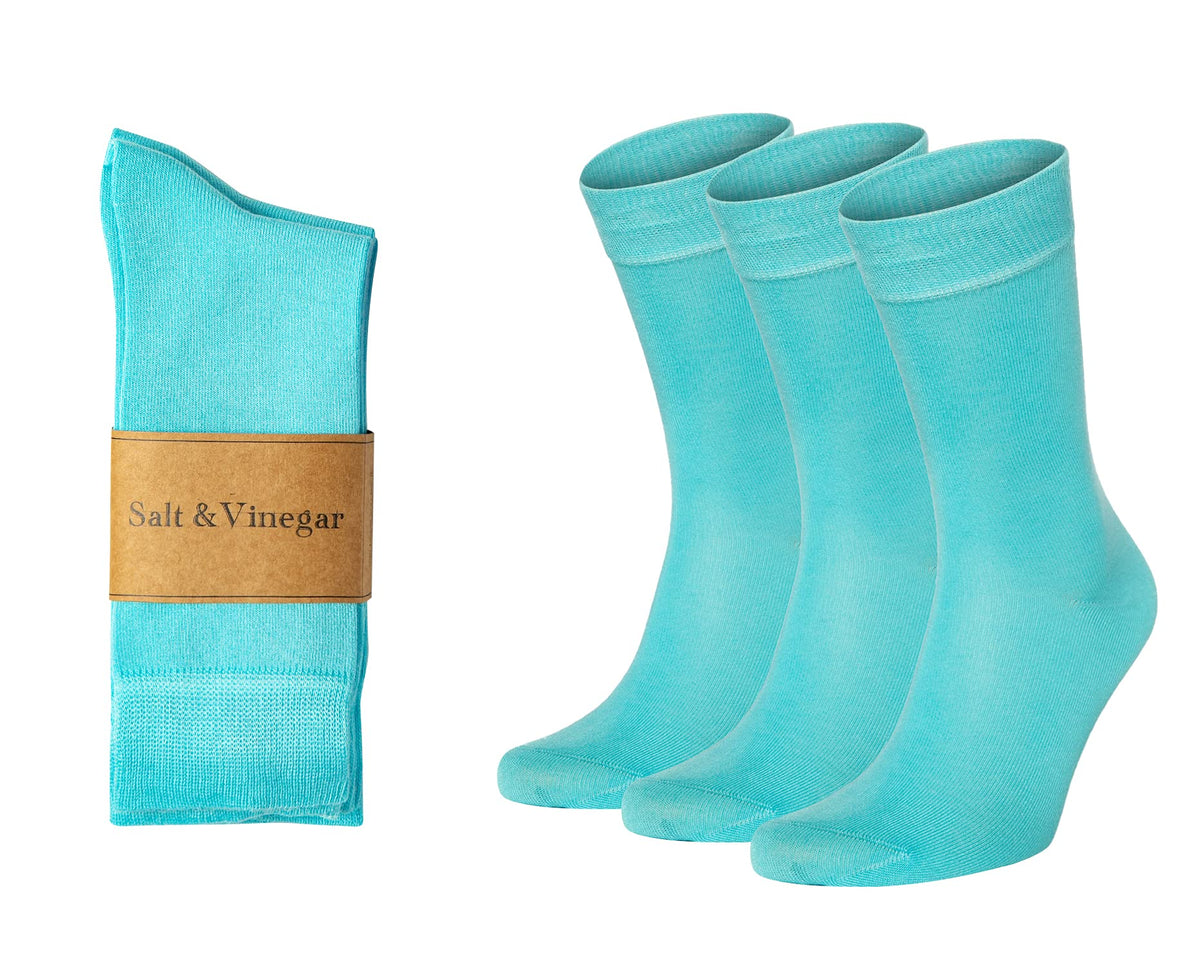 Salt & Vinegar Mens & Womens Bamboo Socks, 3 Pack Dress Socks, Soft Comfy Natural, Seamless Toe, UK Size 4-7 & 7-11