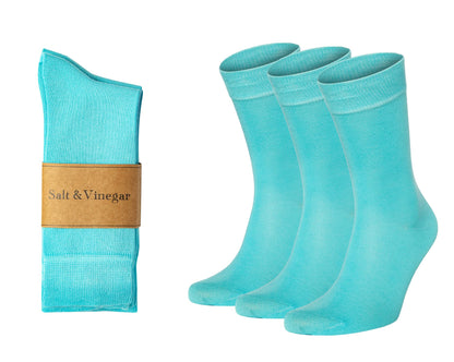 Salt & Vinegar Mens & Womens Bamboo Socks, 3 Pack Dress Socks, Soft Comfy Natural, Seamless Toe, UK Size 4-7 & 7-11