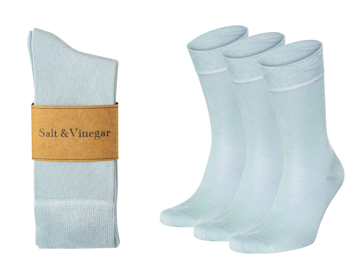 Salt & Vinegar Mens & Womens Bamboo Socks, 3 Pack Dress Socks, Soft Comfy Natural, Seamless Toe, UK Size 4-7 & 7-11